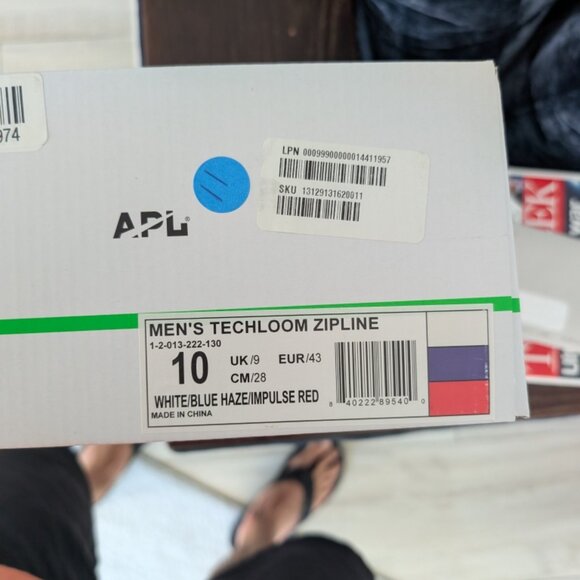 APL Mens Techloom Zipline - Size 10 - White/Blue Haze/Impulse Red - Picture 1 of 6